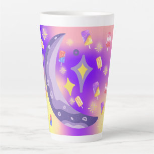 Caneca De Café Latte Picolé de ouro roxo do arco-íris do Verão de Mikit