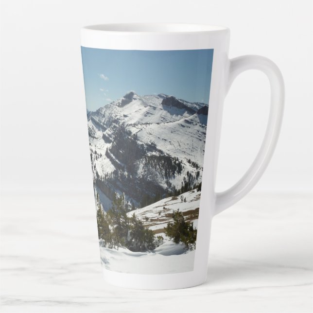 Caneca De Café Latte Picos de neve da Grande Montanha Teton II Foto (Direita)