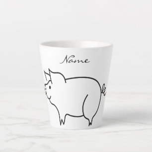 Caneca De Café Latte Pig Animal Thunder_Cove