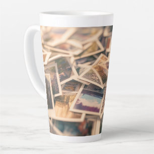 Caneca De Café Latte Pilha de Fotografias Antigas
