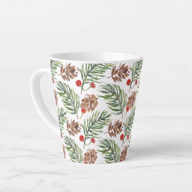 Caneca De Café Latte Pine Cone (Ângulo esquerdo)