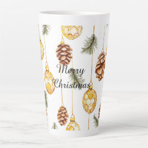 Caneca De Café Latte Pine de mel Cones Natal