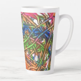 Caneca De Café Latte Pink, Blue, Green, Orange, Marble Artwork