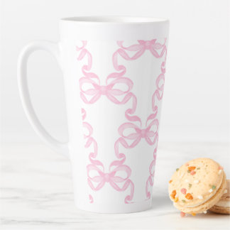 Caneca De Café Latte Pink bow Coffee Mug