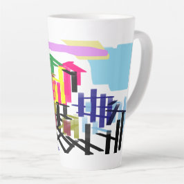 Caneca De Café Latte Pink flamingo beach