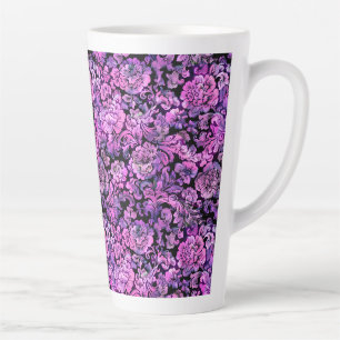 CANECA DE CAFÉ LATTE PINK FLORAL