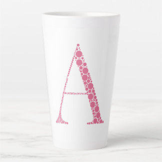 Caneca De Café Latte Pink Letter A Mug – Minimal Circle Monogram Design