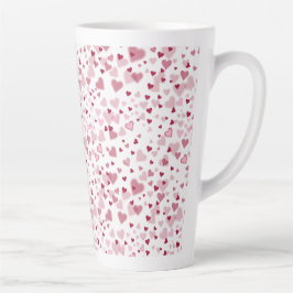 Caneca De Café Latte  Pink Lovely Hearts Pattern 