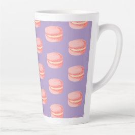 Caneca De Café Latte Pink Macaroons