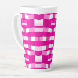 Caneca De Café Latte Pink Magenta Modern Geometric Block Art