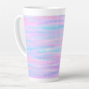 Caneca De Café Latte Pintas Pintadas Púrpura Rosa Turquesa