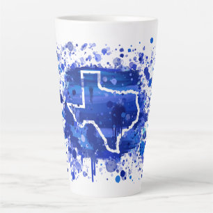 Caneca De Café Latte "Pinte a Mãe Azul", Texas Ed. 1