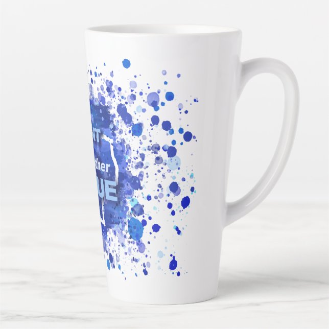 Caneca De Café Latte "Pinte a Mãe Azul", Texas Ed. 2 Latte (Direita)