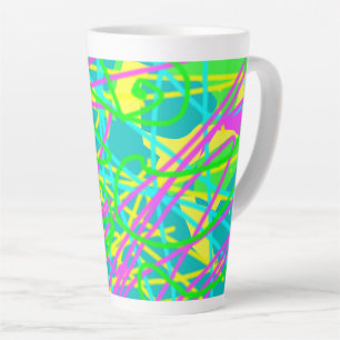 Caneca De Café Latte Pinte Meus Sonhos Padrão de Rabiscos Artes Express