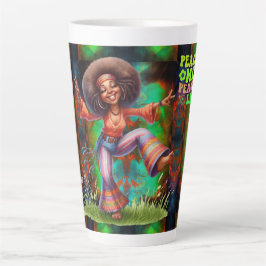Caneca De Café Latte Pintinho Hippie Colorful-Me Vida Pacífica Latte Mu
