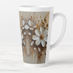 Caneca De Café Latte Pintura a óleo flexível de Abstrato elegante com D