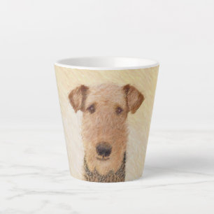 Caneca De Café Latte Pintura de Airedale Terrier - Arte original bonita