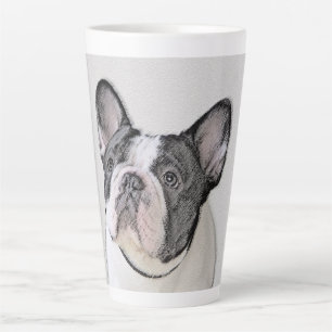 Caneca De Café Latte Pintura de Bulldog Francês (Brindle Pied) - Arte C