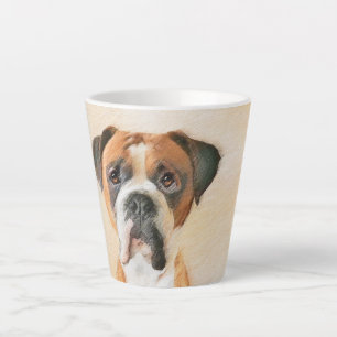 Caneca De Café Latte Pintura De Cachorro Descortada Arte Animal Origina