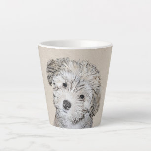 Caneca De Café Latte Pintura De Cachorro Havanês - Arte Cachorra Origi