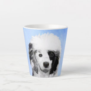 Caneca De Café Latte Pintura de Cachorro Português - Arte Original de C