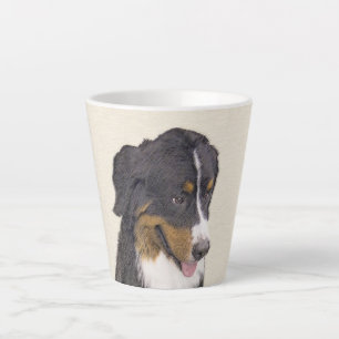 Caneca De Café Latte Pintura De Cão Da Montanha Bernese - Arte Origina