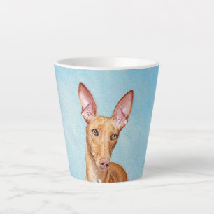 Caneca De Café Latte Pintura De Cão Faraó - Arte De Cão Original