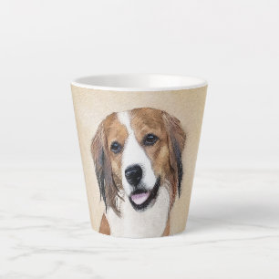 Caneca De Café Latte Pintura De Nederlandse Kooikerhondje - Arte De Cã