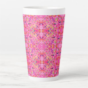 Caneca De Café Latte Pintura de redemoinhos abstratos coloridos fofos