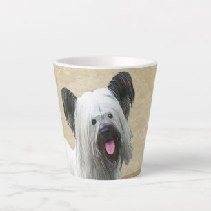 Caneca De Café Latte Pintura de Skye Terrier - Arte de Cachorro Origina