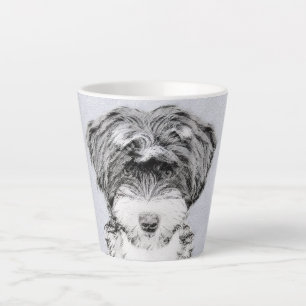 Caneca De Café Latte Pintura de Terrier Tibetano - Arte de cão original