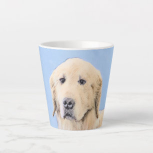 Caneca De Café Latte Pintura do ouro Retriever - Arte Cachorra Original