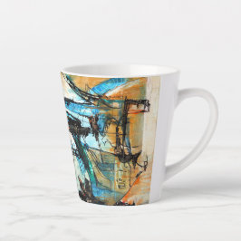 Caneca De Café Latte Pintura em acrílico original