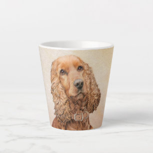 Caneca De Café Latte Pintura em espanhol com Cocker Inglês - Arte Origi