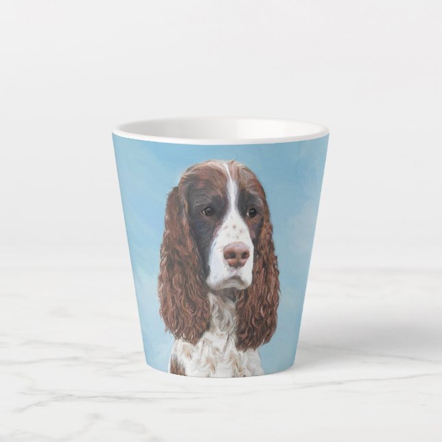 Caneca De Café Latte Pintura em espanhol em inglês (Frente)