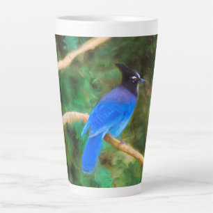 Caneca De Café Latte Pintura em Jay de Steller - Arte original sobre pá
