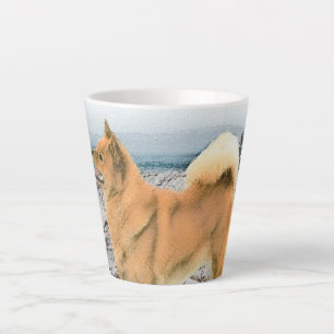 Caneca De Café Latte Pintura em Seashore - Arte Canina
