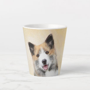 Caneca De Café Latte Pintura Islandesa Do Cão - Arte Original Do Cão