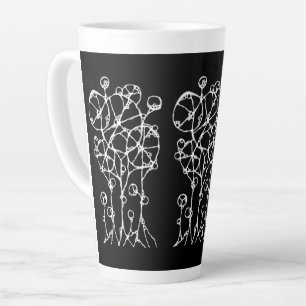 Caneca De Café Latte Pintura Mão - Abstrato Tree Group 2