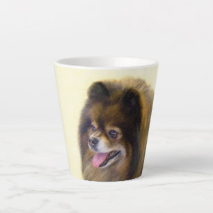 Caneca De Café Latte Pintura original de cão a preto e a bronzeado da P