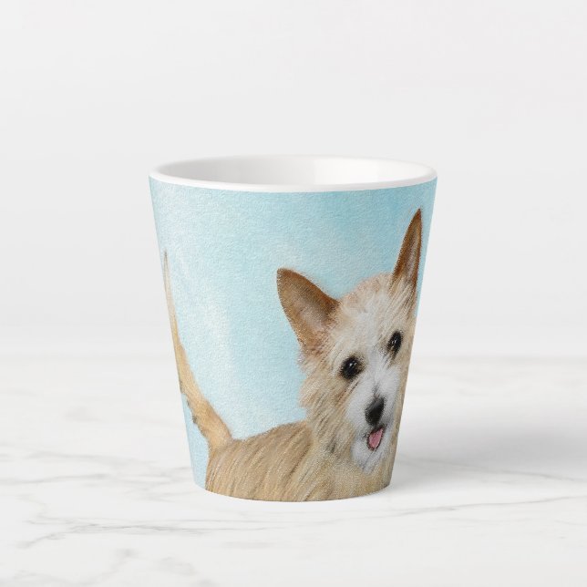 Caneca De Café Latte Pintura Portuguesa do Podengo Pequeno - Arte Origi (Frente)