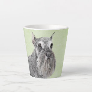 Caneca De Café Latte Pintura Schnauzer (Giant, Standard) - Arte Canina