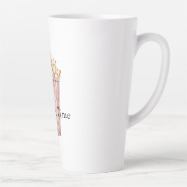 Caneca De Café Latte Pipoca Blush Movie Time