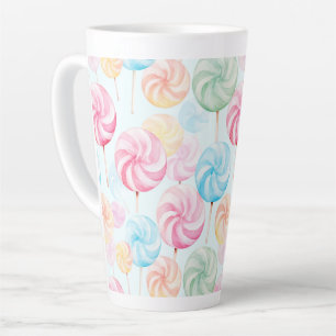 Caneca De Café Latte Pirulitos de Doces Deliciosos Caprichosos