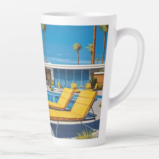 Caneca De Café Latte Piscina moderna do século médio (Direita)