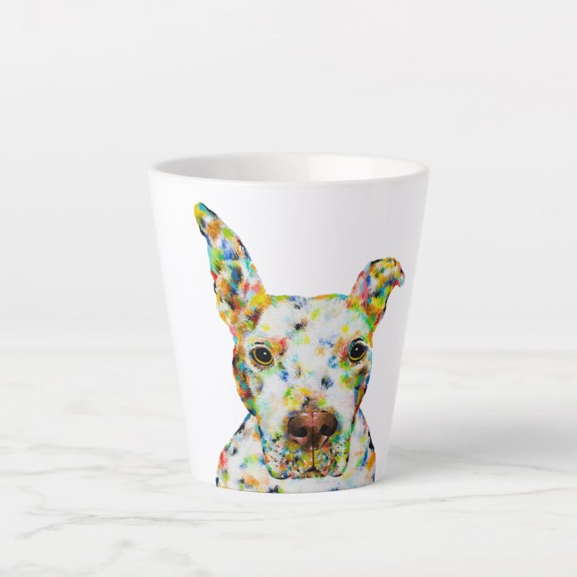 Caneca De Café Latte Pitbull Art Latte Mug (Frente)