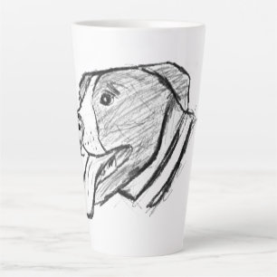 Caneca De Café Latte pitbull desenho à mão foto cachorro amante de anim