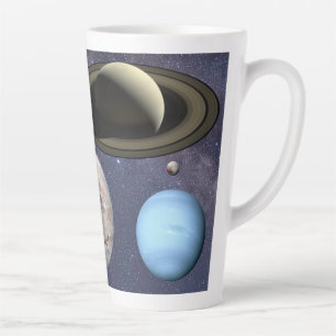 Caneca De Café Latte Planetas do sistema solar