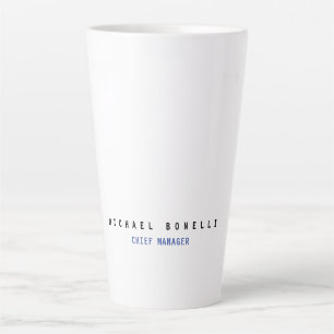 Caneca De Café Latte Planilha minimalista profissional de nome próprio