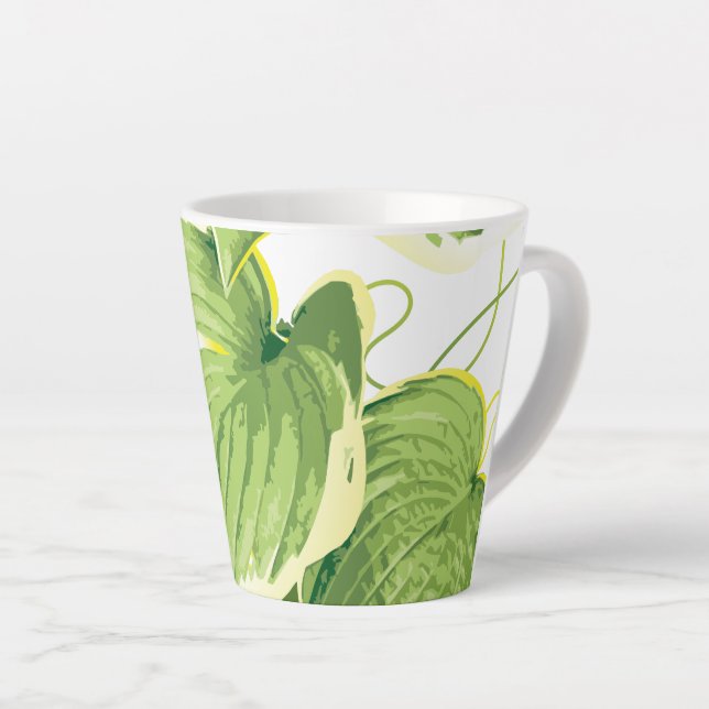 Caneca De Café Latte Planta Ficus 2 (Ângulo direito)